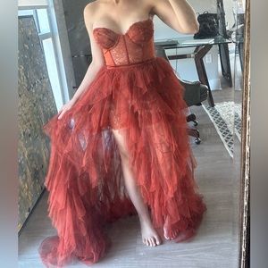 For love and lemons red holiday bustier dress